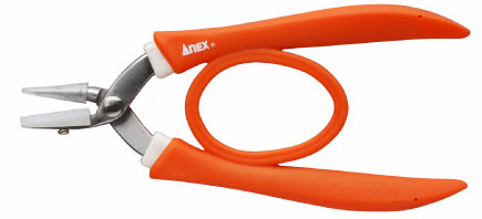 画像1: Anex  ナイロンカバー付　ステンレス製 精密ラバーグリップヤットコ No.252-N　片丸タイプ。
